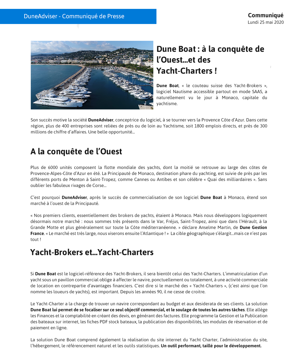 Dune Boat -  Ã€ la conquête de l'ouest