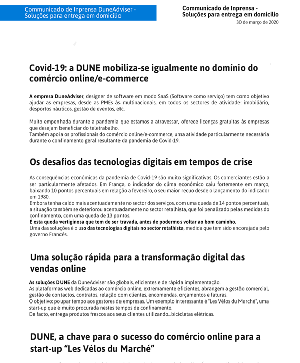 Communiqué de Presse FR - Télétravail - Covid-19